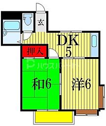 コンフォルト・ヒロ 2DKの間取図画像
