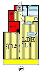 サンポワール 1LDKの間取図画像