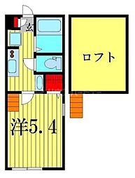 ペルラ小岩 1Kの間取図画像