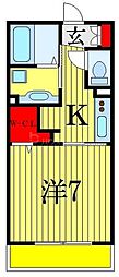 コンフォール 1Kの間取図画像