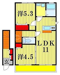 カーサセレーナ 2LDKの間取図画像