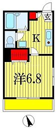 ミリアビタNo.5 1Kの間取図画像