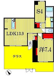 プライムコート千成 1SLDKの間取図画像