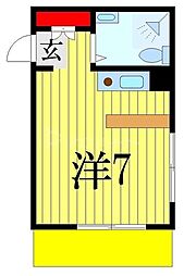 トレスプラタ南行徳 2階ワンルームの間取り