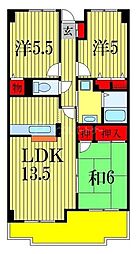 Ｋ’Ｓシャンブル 5階3LDKの間取り