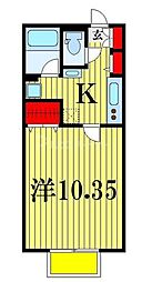 リヴェール市川Ｃ棟 1階1Kの間取り