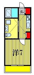 ピネーロ市川 1階1Kの間取り