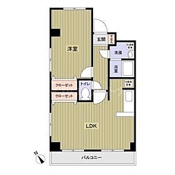 クラーシェ妙典 3階1LDKの間取り