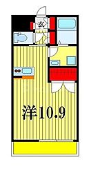 パインタワー 9階ワンルームの間取り