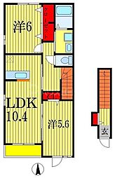 ヴィータ21 2階2LDKの間取り