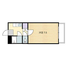 JR津山線 法界院駅 徒歩3分の賃貸マンション 1階1Kの間取り