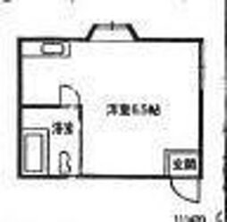 JR宇野線 備前西市駅 徒歩20分の賃貸アパート 2階ワンルームの間取り