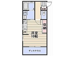 スカイガーデン奥田南 1階ワンルームの間取り