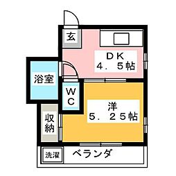 ask3 1DKの間取図画像