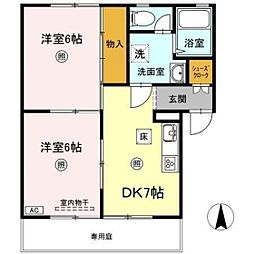 マルベリーMA 2DKの間取図画像