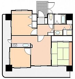 JR宇野線 大元駅 徒歩16分の賃貸マンション 6階3LDKの間取り