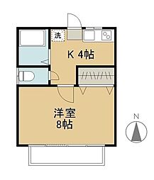 コーポハーベスト 1Kの間取図画像