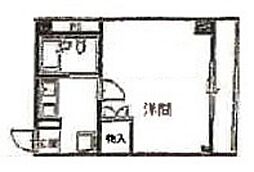 ベンハウス大供 9階1Kの間取り