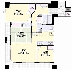 エンヴィーズライフ岡山大雲寺前 7階3LDKの間取り