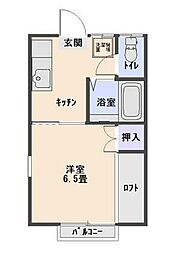 コーポやわらぎ 1階1Kの間取り