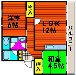 操南ハイツ 2LDKの間取図画像