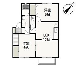 ファームヴィレッジD 2LDKの間取図画像