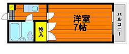 JR津山線 法界院駅 4.5kmの賃貸マンション 5階1Kの間取り
