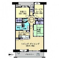 フローレンス中山下グランドアーク 2SLDKの間取図画像