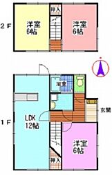 森様借家　一番北 3LDKの間取り