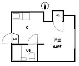 コーポあおば 1Kの間取図画像