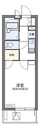レオパレス凛凛 4階1Kの間取り