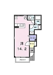 OAZOB棟 ワンルームの間取図画像