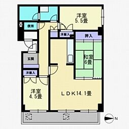カサ・グランデ 5階3LDKの間取り