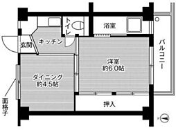 ビレッジハウス一宮1 1DKの間取図画像