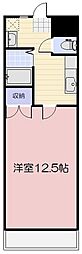 パル98 4階1Kの間取り