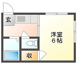 メゾン旭 1階1Kの間取り