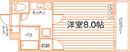 ネクスト津高A 1Kの間取図画像