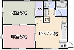 メゾン浜野B 2DKの間取図画像
