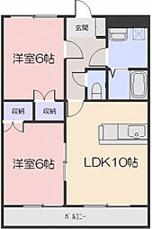 パーチェ・青江 2LDKの間取図画像