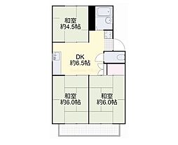ドミール野田B 3DKの間取図画像