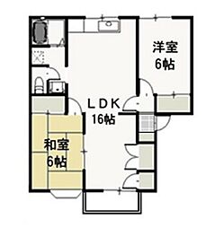 メゾンヴェルデE 2LDKの間取図画像