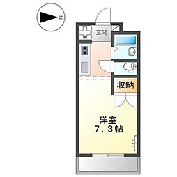 サンコート東山 1Kの間取図画像