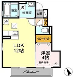 カーサソレイユ 1LDKの間取図画像