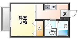 セフィーラ津島 1Kの間取図画像