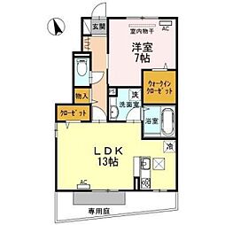 フローレンC 1LDKの間取図画像
