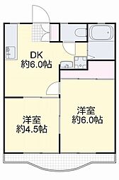 サンパーク青江A 2DKの間取図画像