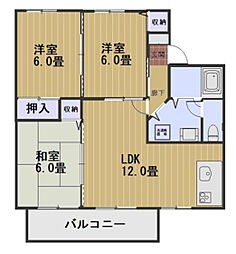 ゼフィール芳泉C 3LDKの間取図画像