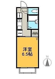 ツインコーポラスA 1Kの間取図画像
