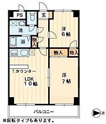 グレイスタワー 2LDKの間取図画像