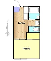 コーポラスミフネ 1DKの間取図画像